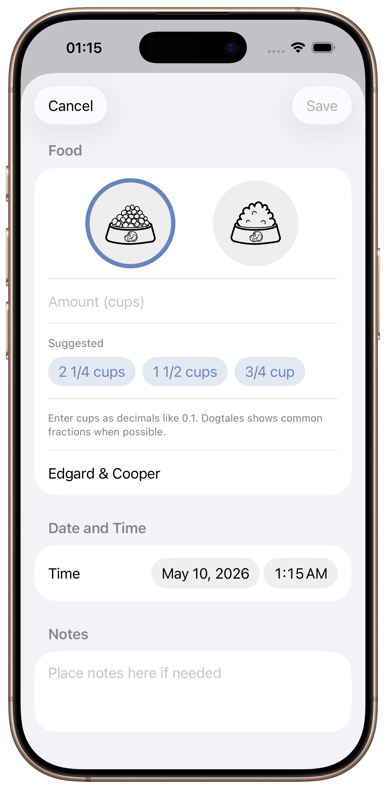 Dogtales food screenshot