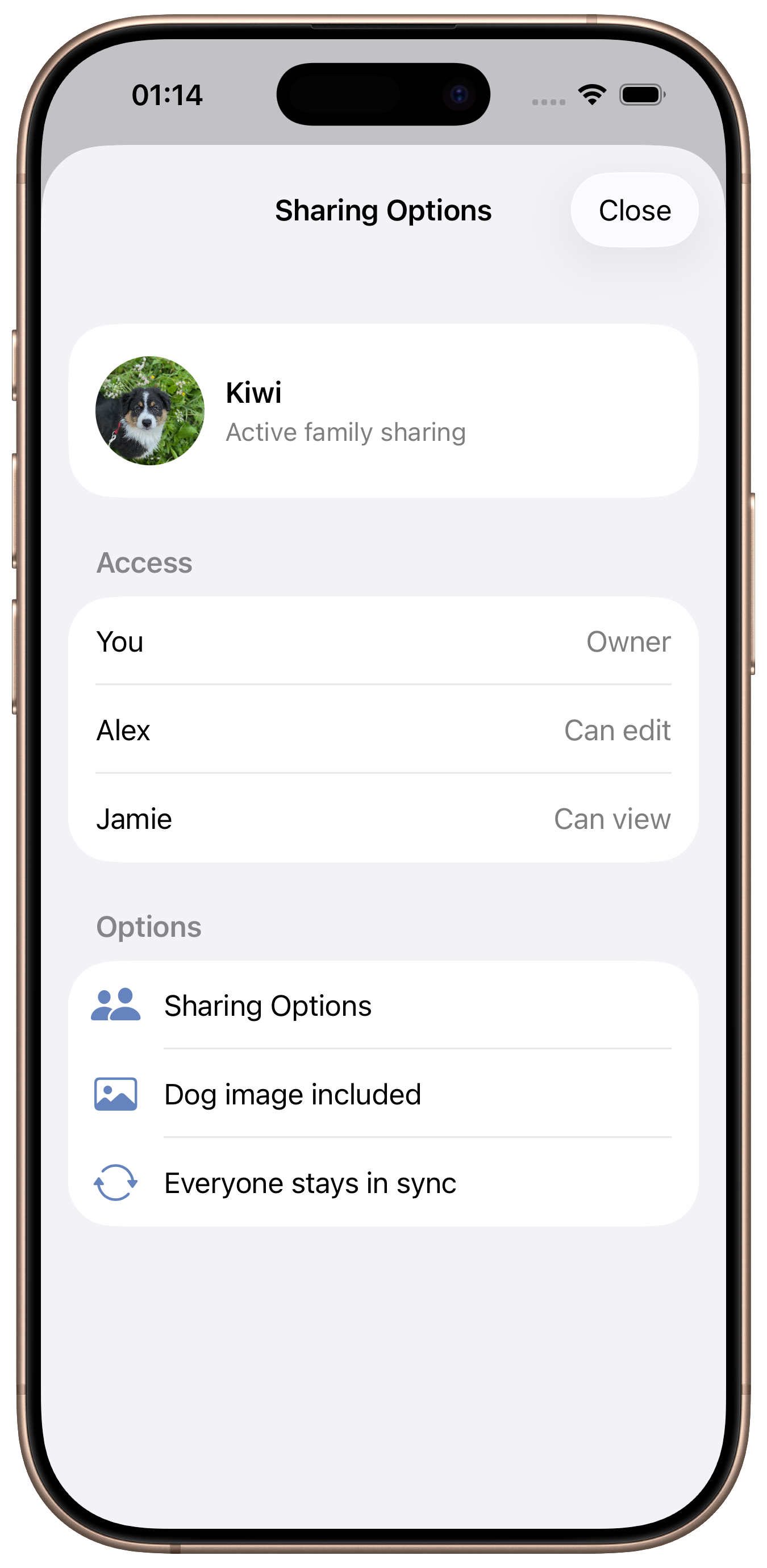 Dogtales sharing screenshot