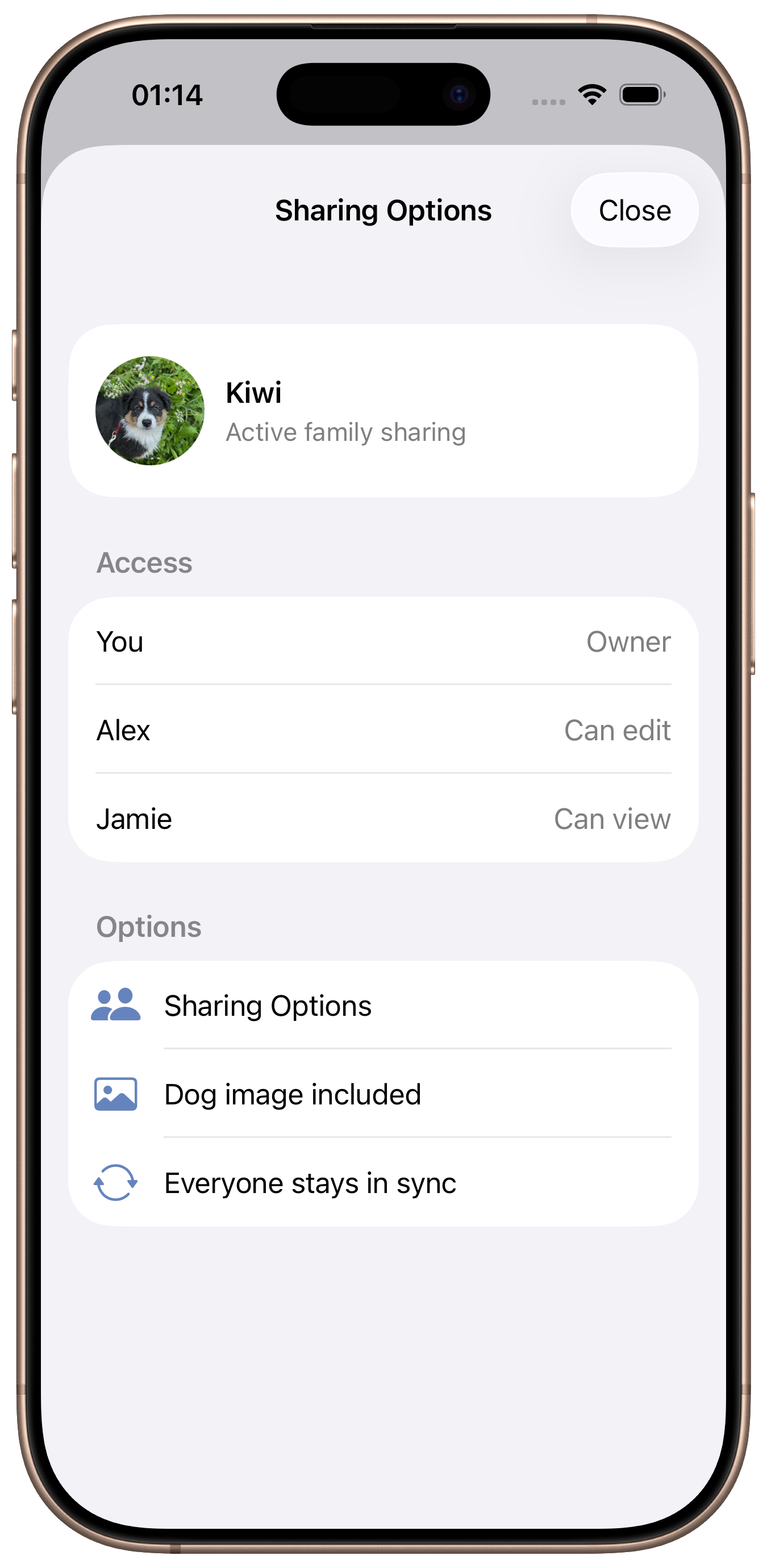 Dogtales sharing screenshot